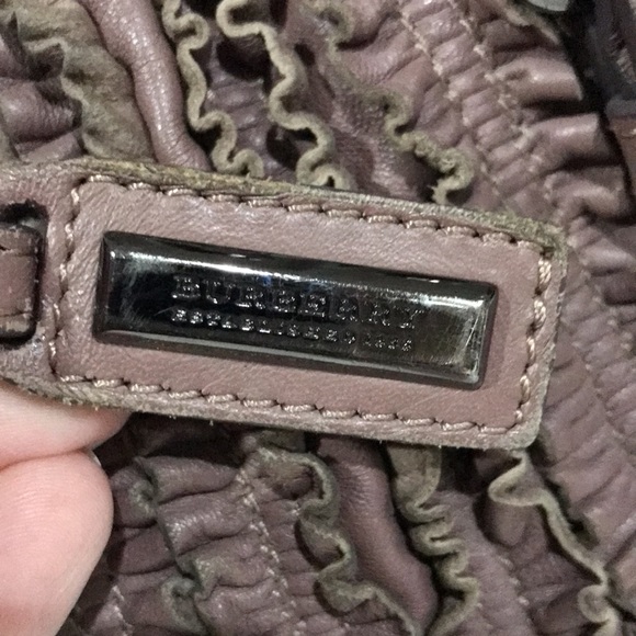 Burberry Old Rose Ruffled Leather Lowry Bag - Picture 6 of 15